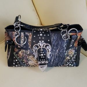 Camo and Rhinestone Purse